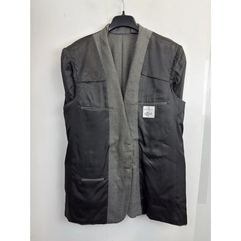 HICKEY‎ FREEMAN Grey/Brown Worsted Wool Mens 44L Blazer Sport Coat Jacket